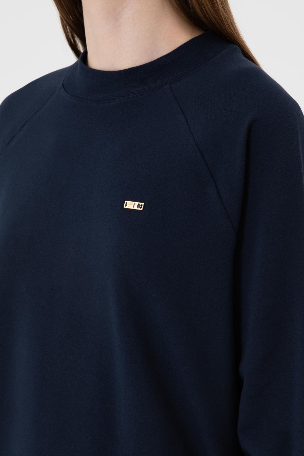 Kad_n Lacivert Regular Bisiklet Yaka Basic Sweatsh_rt