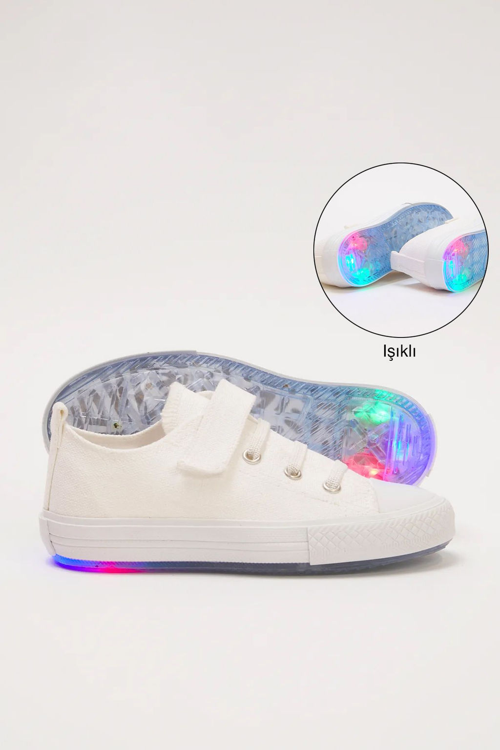 Trendyol Shoes Ekru Kanvas Is?kl? C?rt Bantl? Ve Bagc?kl? Unisex Cocuk Kids Spor Ayakkab? TAKSS25SN00044