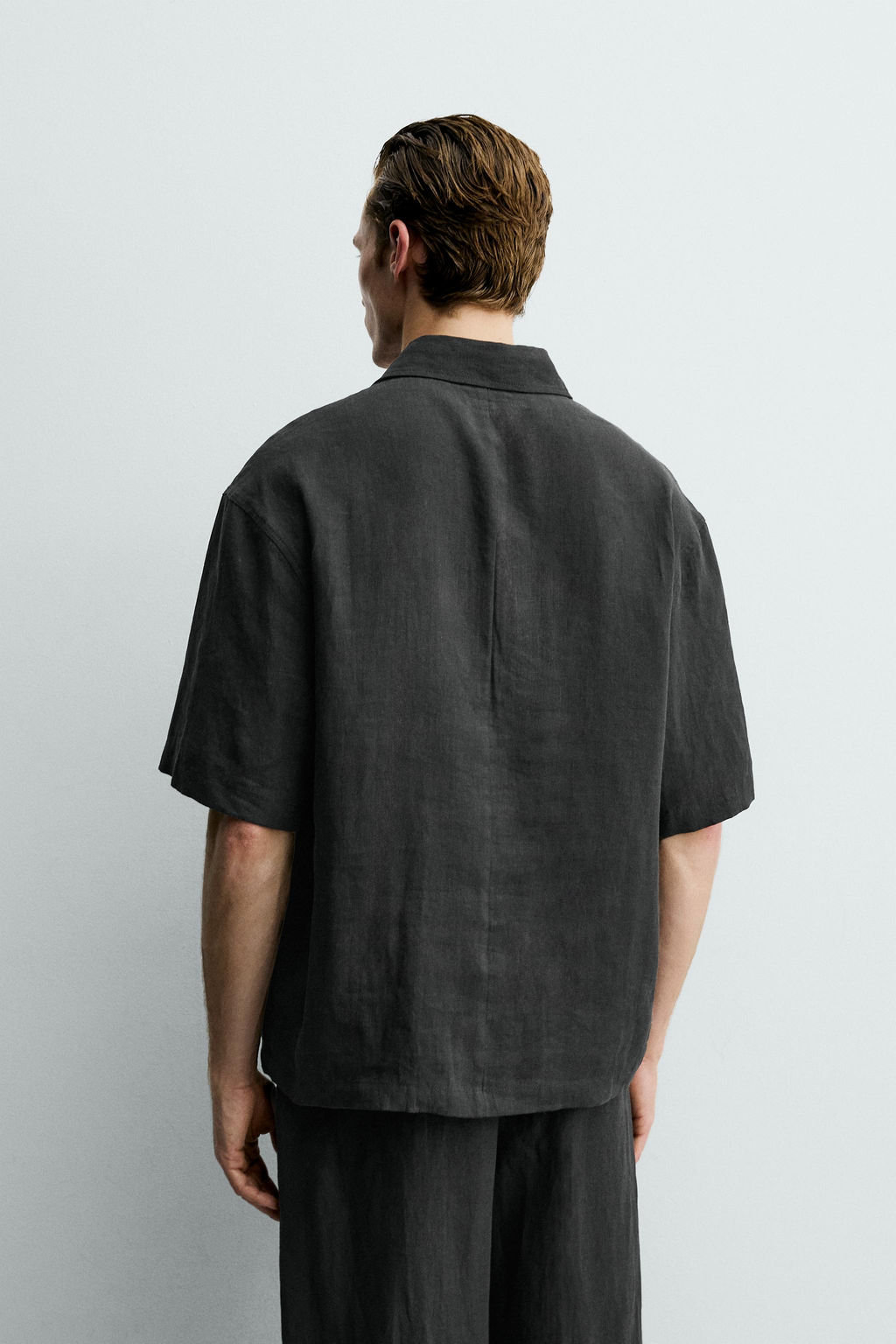 CAMISA POLO 100% LINO / Negro - Zara фото 3