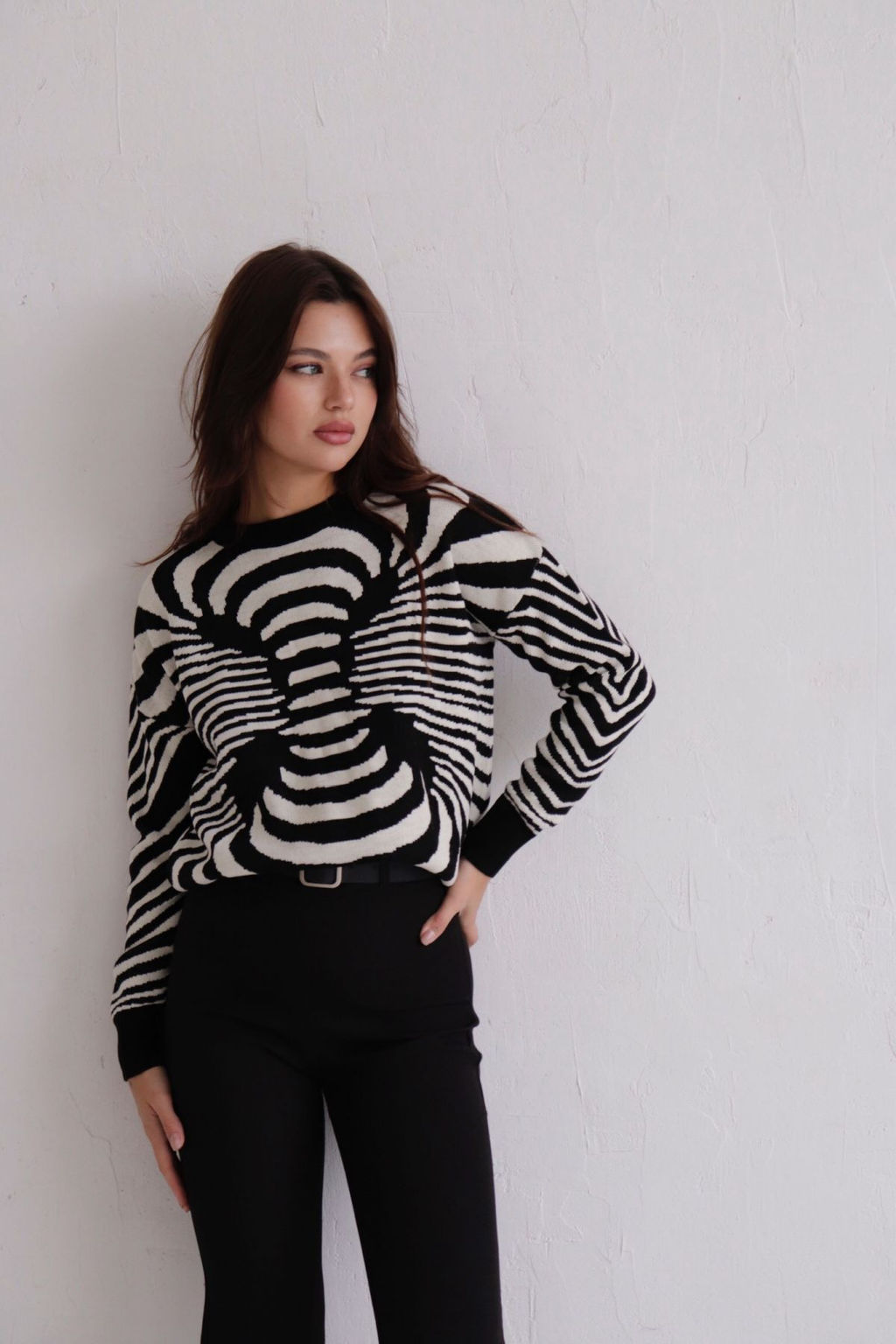 10446 Джемпер чёрно-белый - Martichelli фото 20