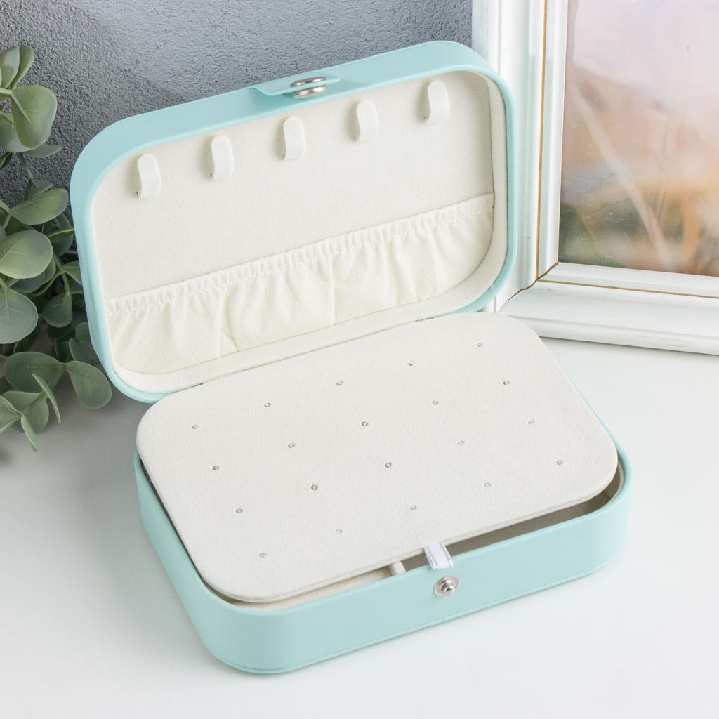 Шкатулка кожзам для украшений Матовая гладь бирюзовая 16х11х5 см - Simaland фото 2