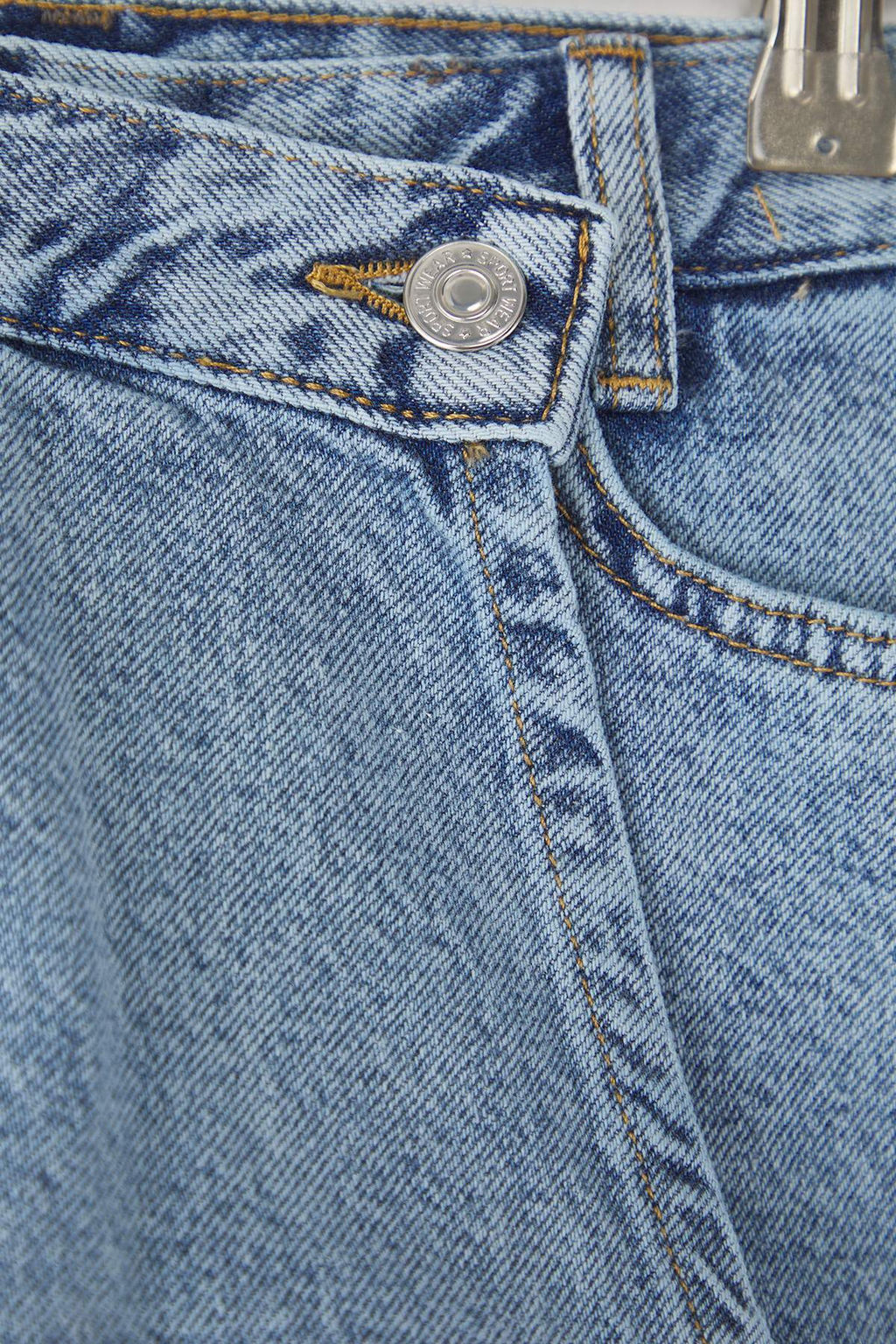 Koyu Mavi K?z Cocuk Pamuklu Asimetrik Denim Sort Etek TKDSS25ET00006 - Trendyolmilla фото 2