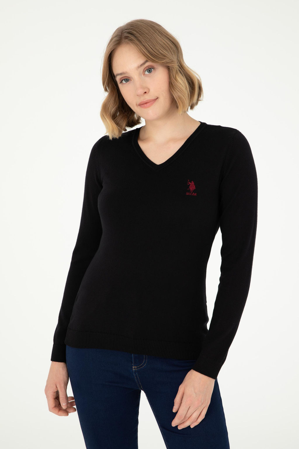 Женский черный базовый свитер Неожиданная скидка в корзине - U.s. polo assn фото 3