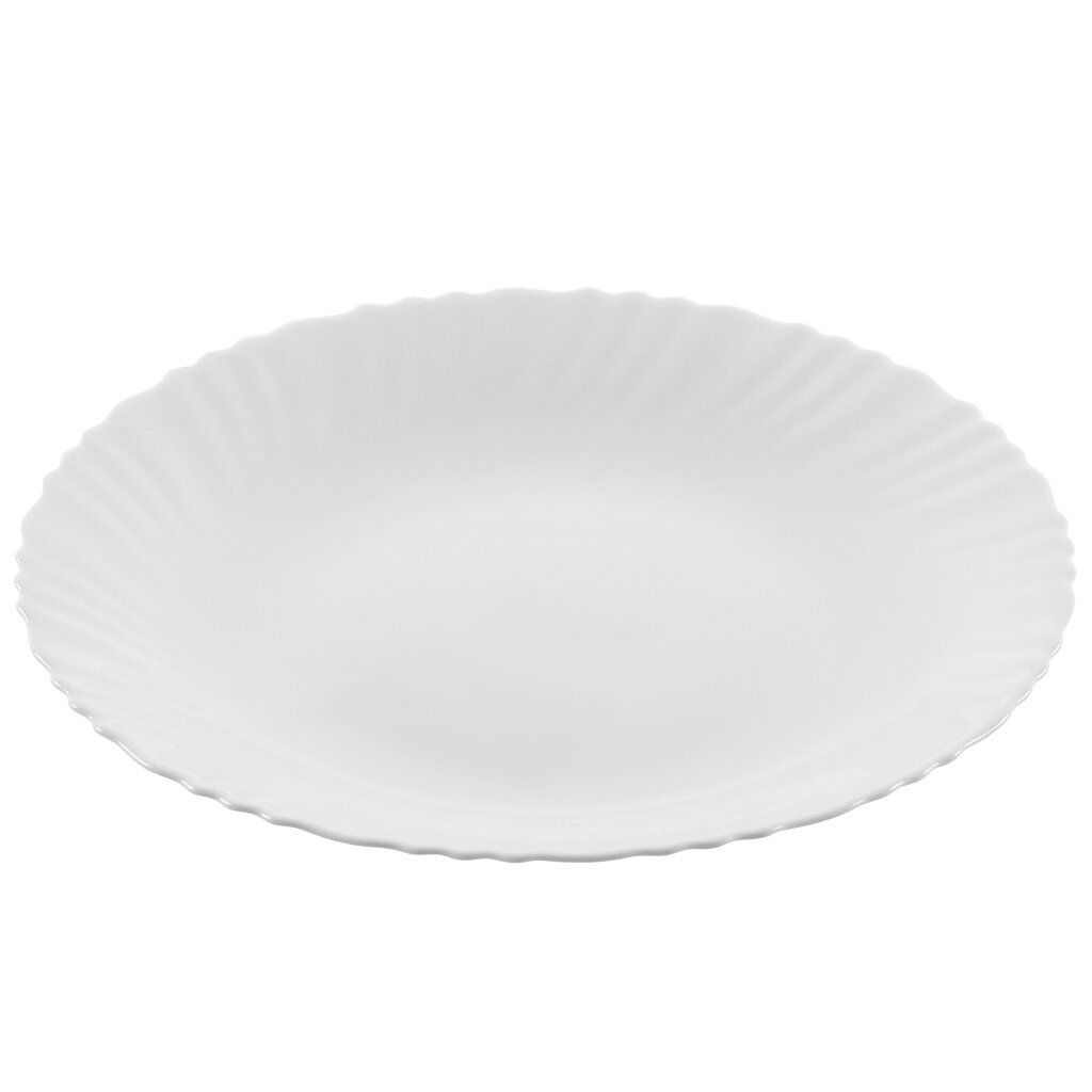 Тарелка обеденная, стеклокерамика, 21.5 см, круглая Белая, NHSP85 1968 (345350) /DANIKS/  фото 3