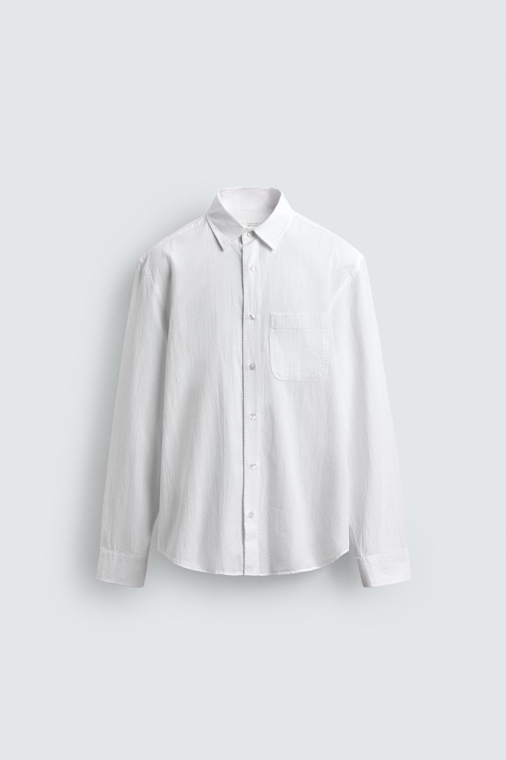 CAMISA REGULAR FIT EFECTO ARRUGADO / Blanco - Zara фото 8