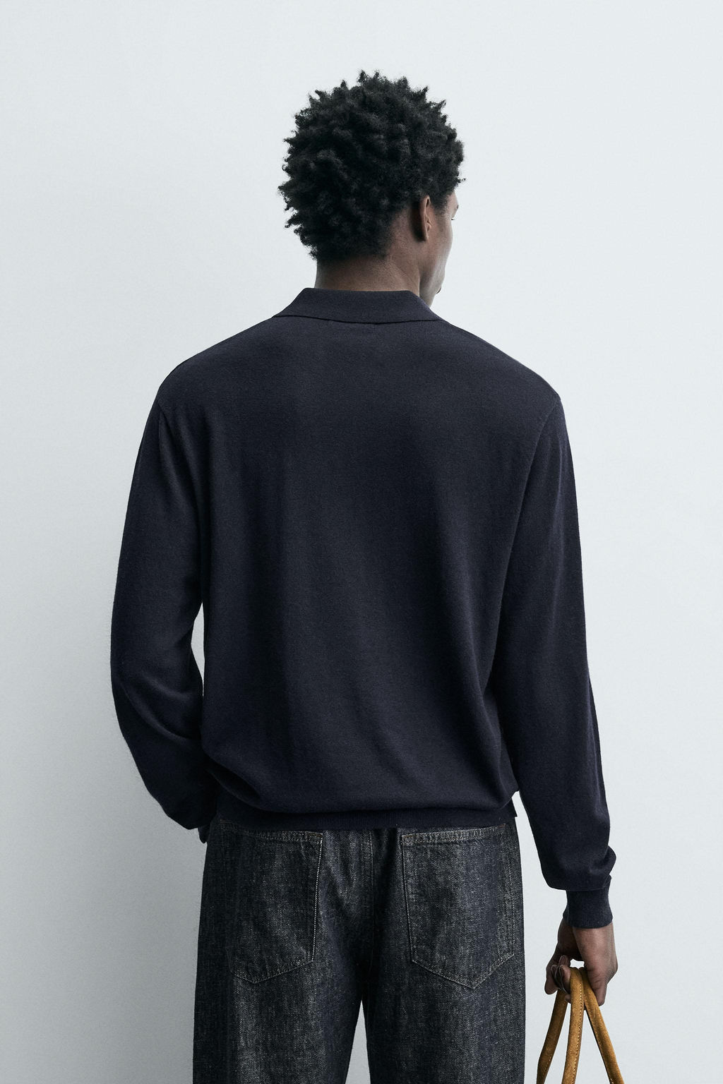 WOOL/SILK KNIT POLO SHIRT - Zara фото 3
