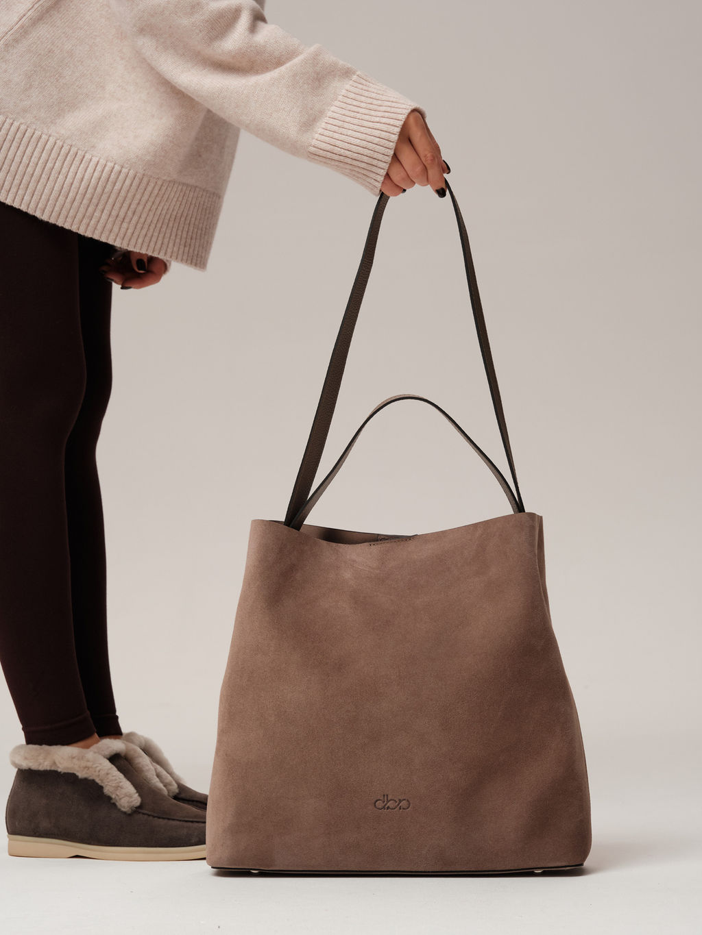 Замшевая сумка шоппер Olga DBR 30948 капучино фото 10