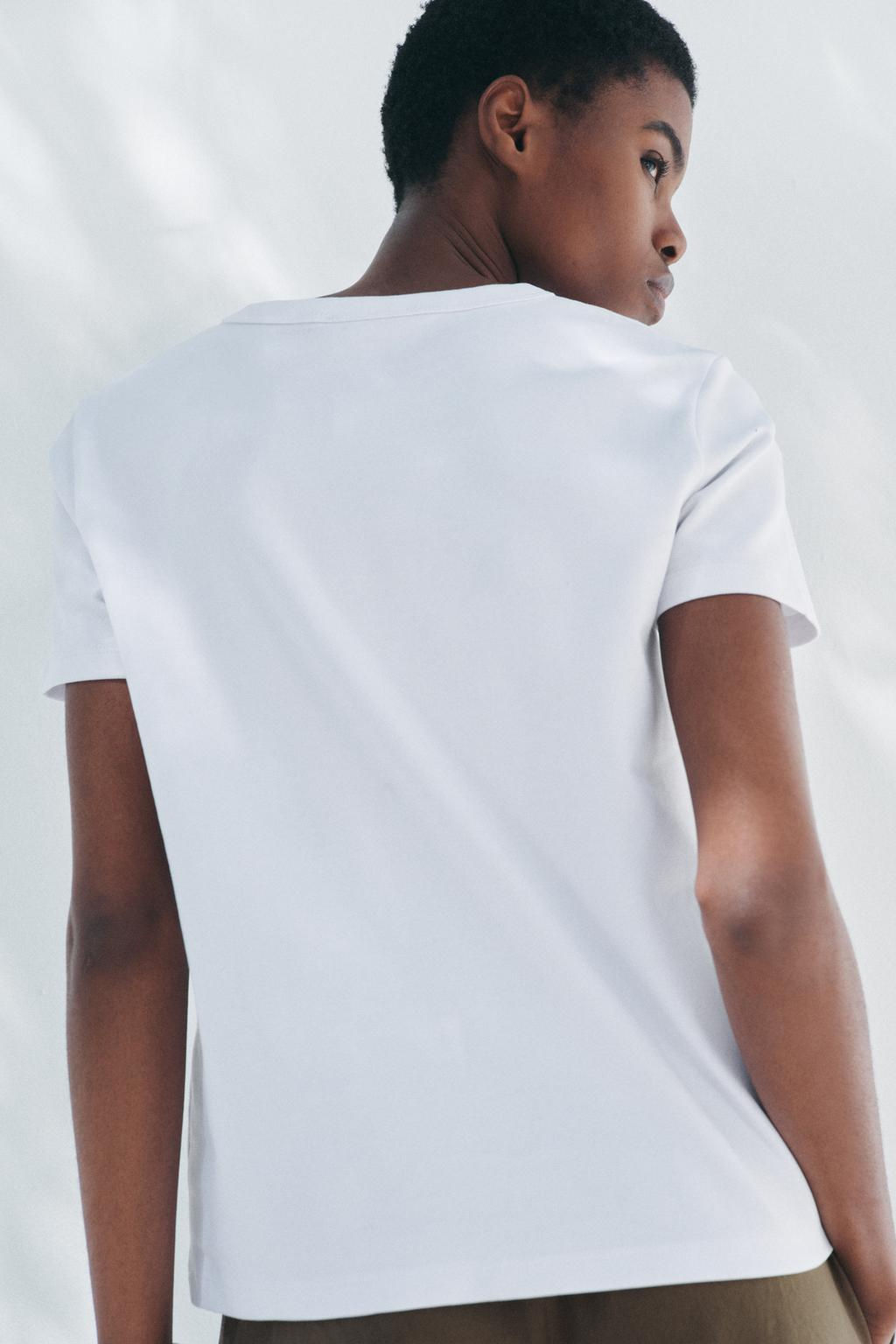 SHORT SLEEVE INTERLOCK T-SHIRT - Zara фото 20