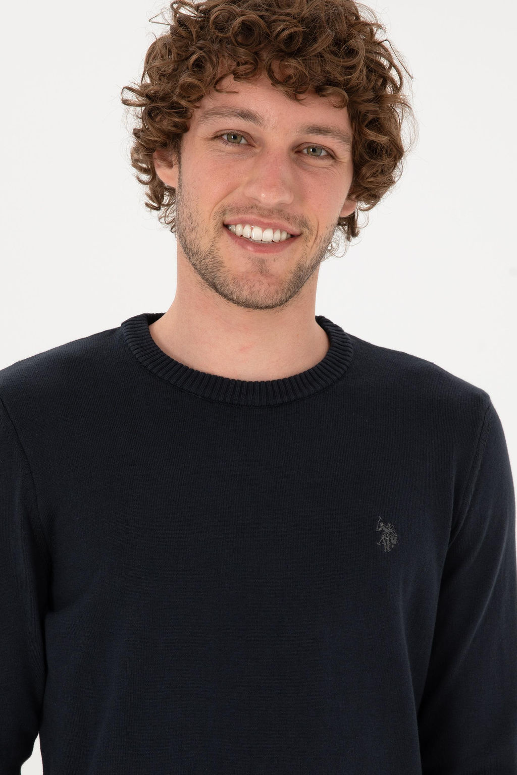 Erkek Slim Fit Bisiklet Yaka Lacivert Basic Kazak - U.s. polo assn фото 2
