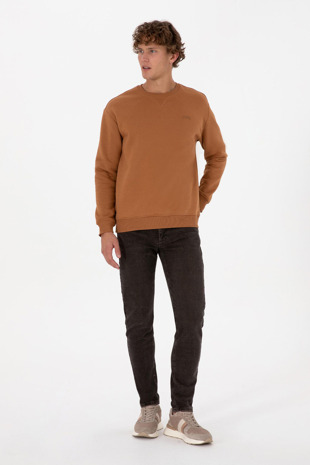 Erkek Camel Basic Sweatshirt - U.s. polo assn фото 4