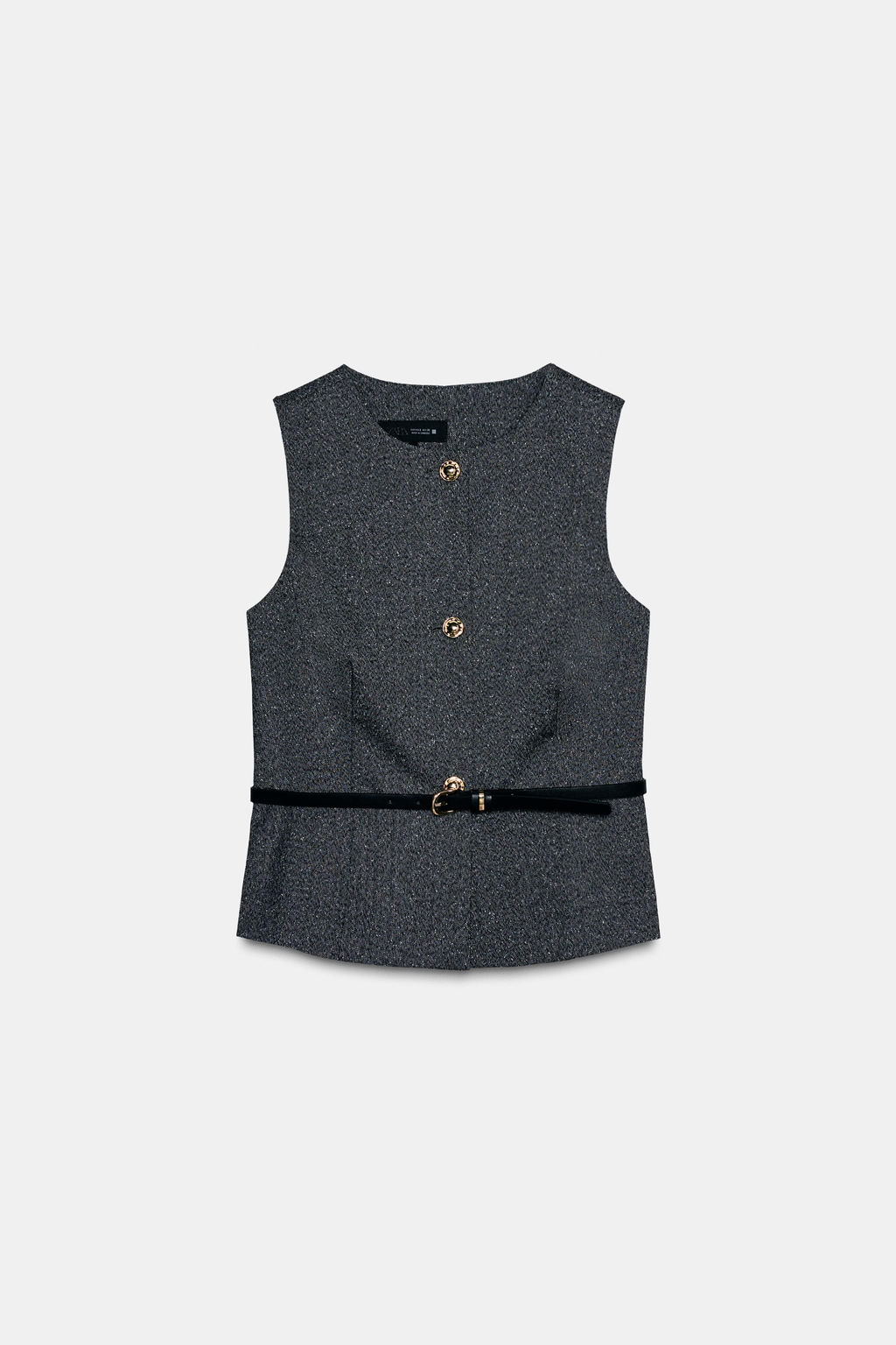 MARLED WAISTCOAT TOP WITH BELT - Zara фото 8