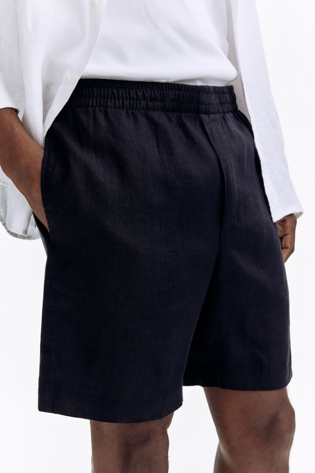 Pantal?n corto de lino Regular Fit - H&m фото 8