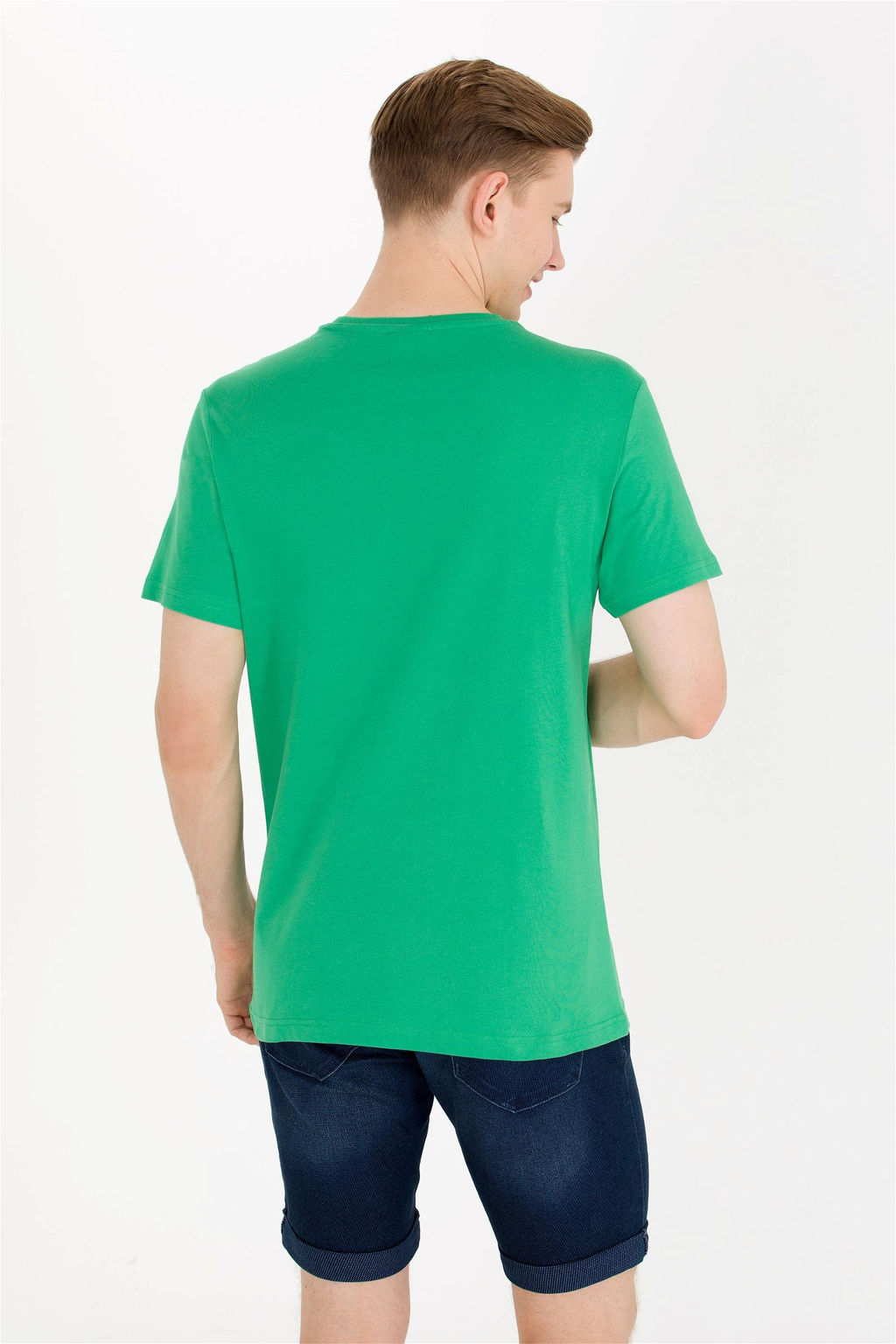 U. S. Polo Assn Мужская зеленая базовая футболка с круглым вырезом - U.s. polo assn фото 11