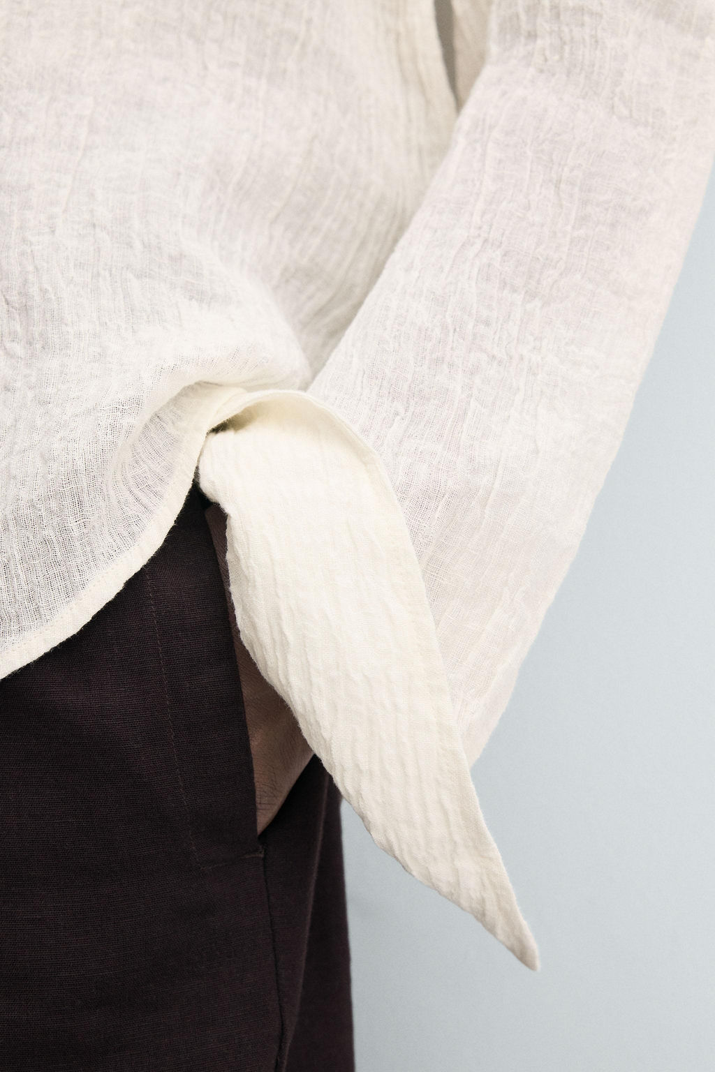 100% CRINKLED LINEN SHIRT - Zara фото 5