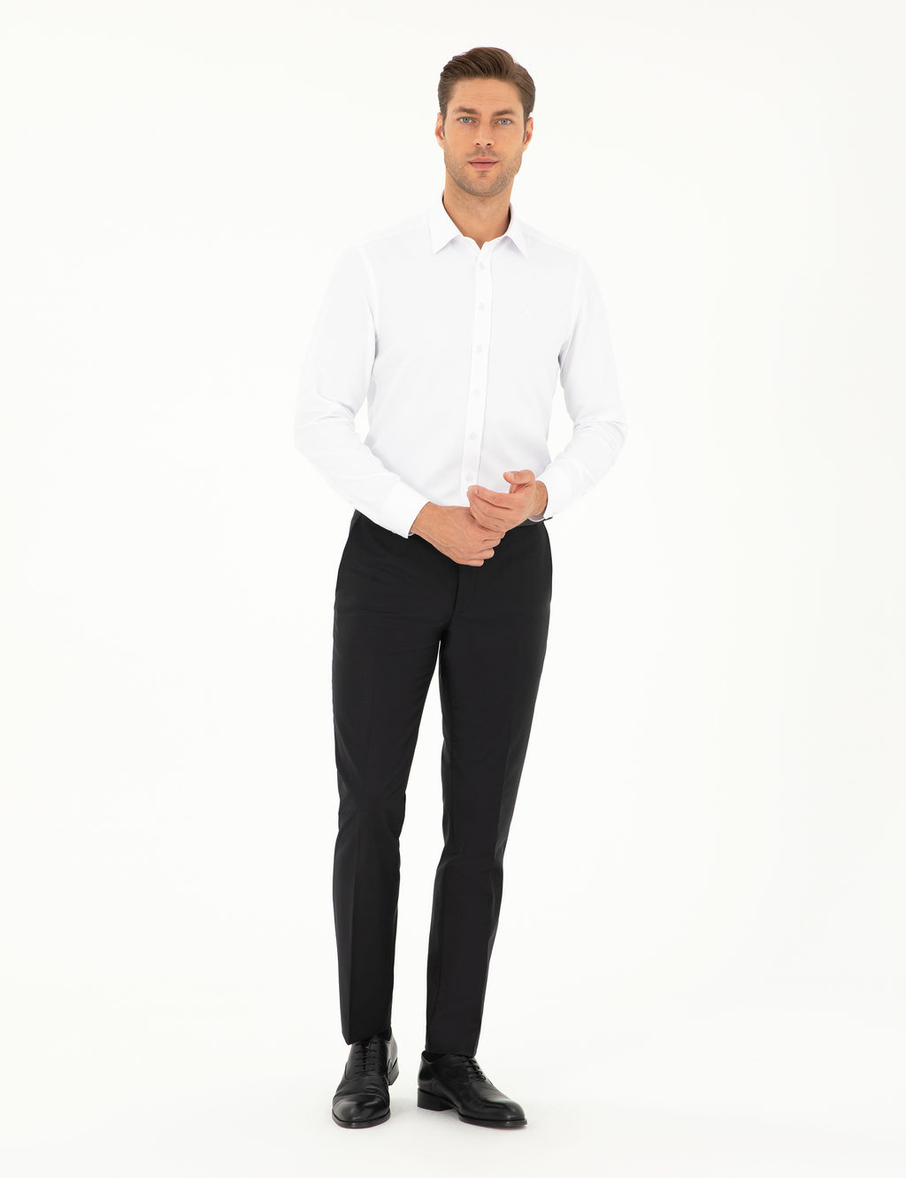 Beyaz Slim Fit Arm_rl_ Uzun Kollu G_mlek