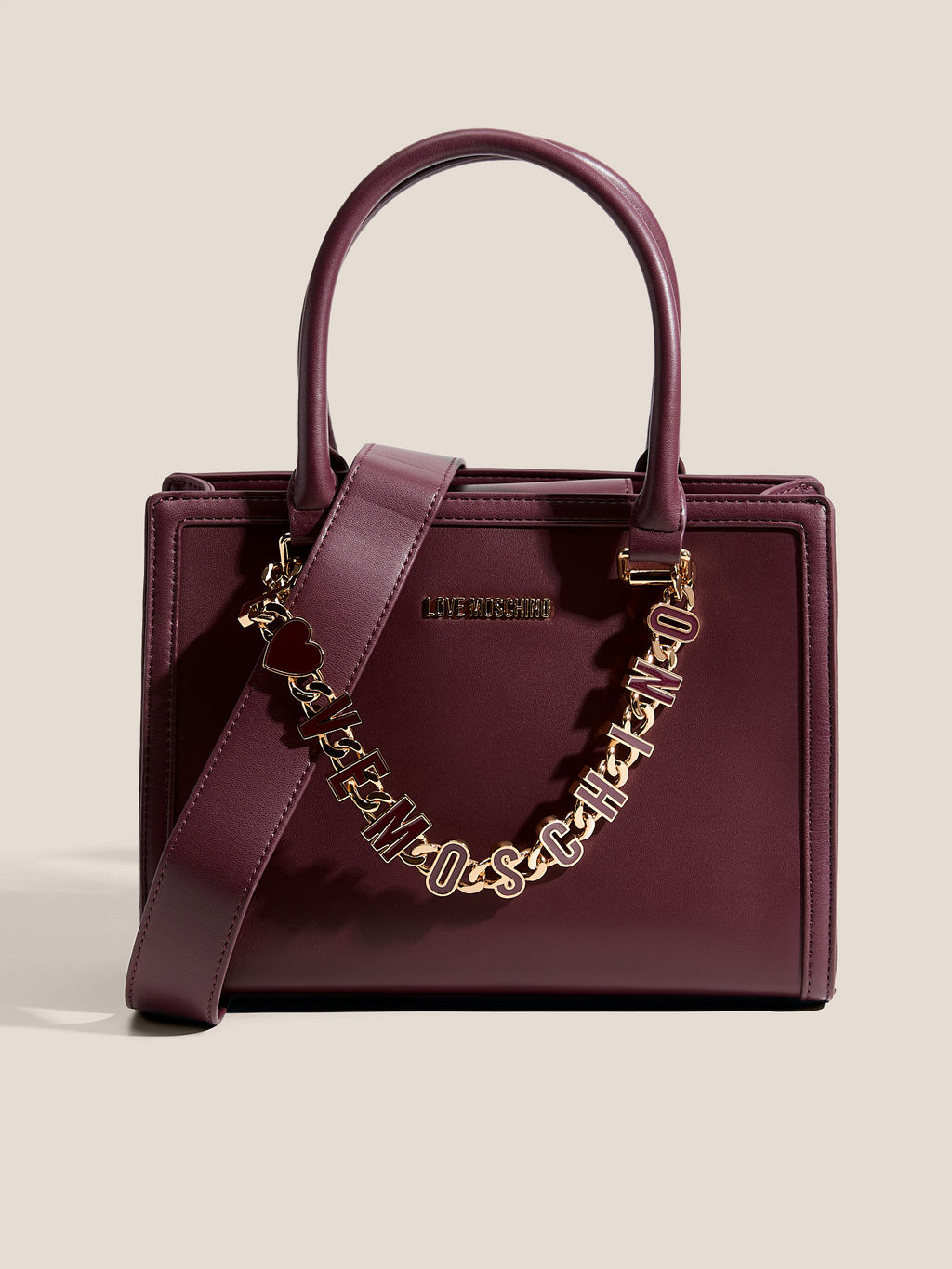 Женский тоут LOVE MOSCHINO DANGLING Артикул 4561262, фиолетово-бордовый