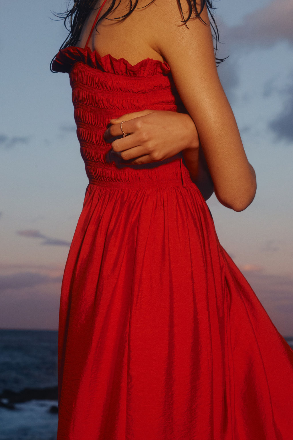 Vestido de tirantes con cuerpo nido de abeja - H&m фото 6