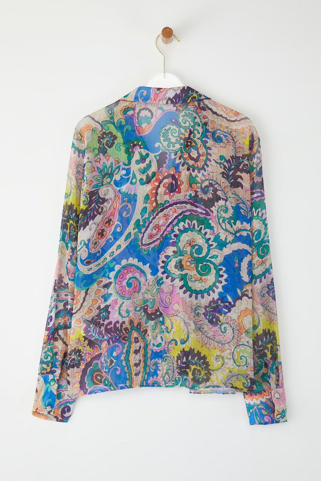 Trendyolmilla Cok Renkli Uzun Kollu Oversize Desenli Sifon Gomlek TWOSS25GO00153  фото 6