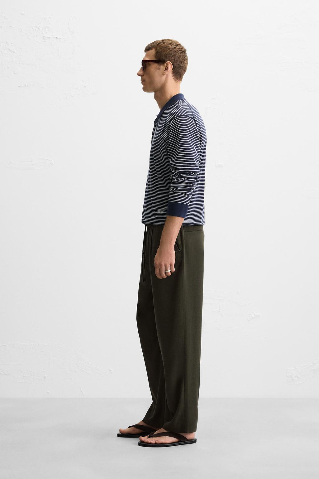RELAXED FIT LYOCELL TROUSERS - Zara фото 15