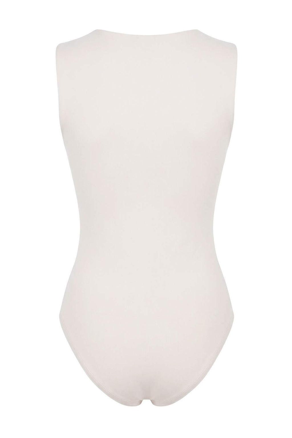 Kahverengi Vucuda Oturan Asimetrik Yaka Aksesuar Detayl? C?tc?tl? Poliamid Orme Body TWOSS26BD00003 - Trendyolmilla фото 4