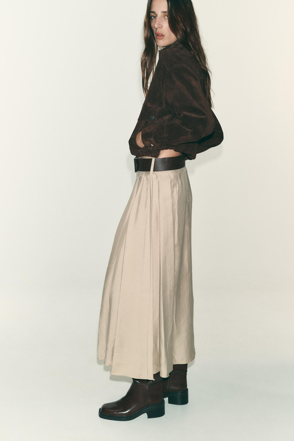 BELTED MIDI SKIRT - Zara фото 5