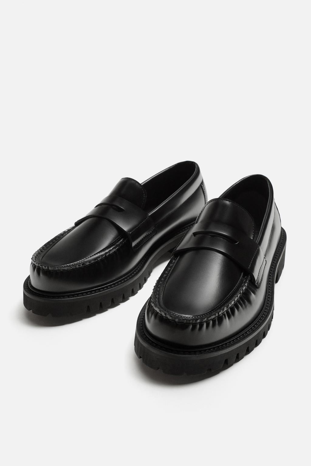 LEATHER PENNY LOAFERS - Zara фото 5