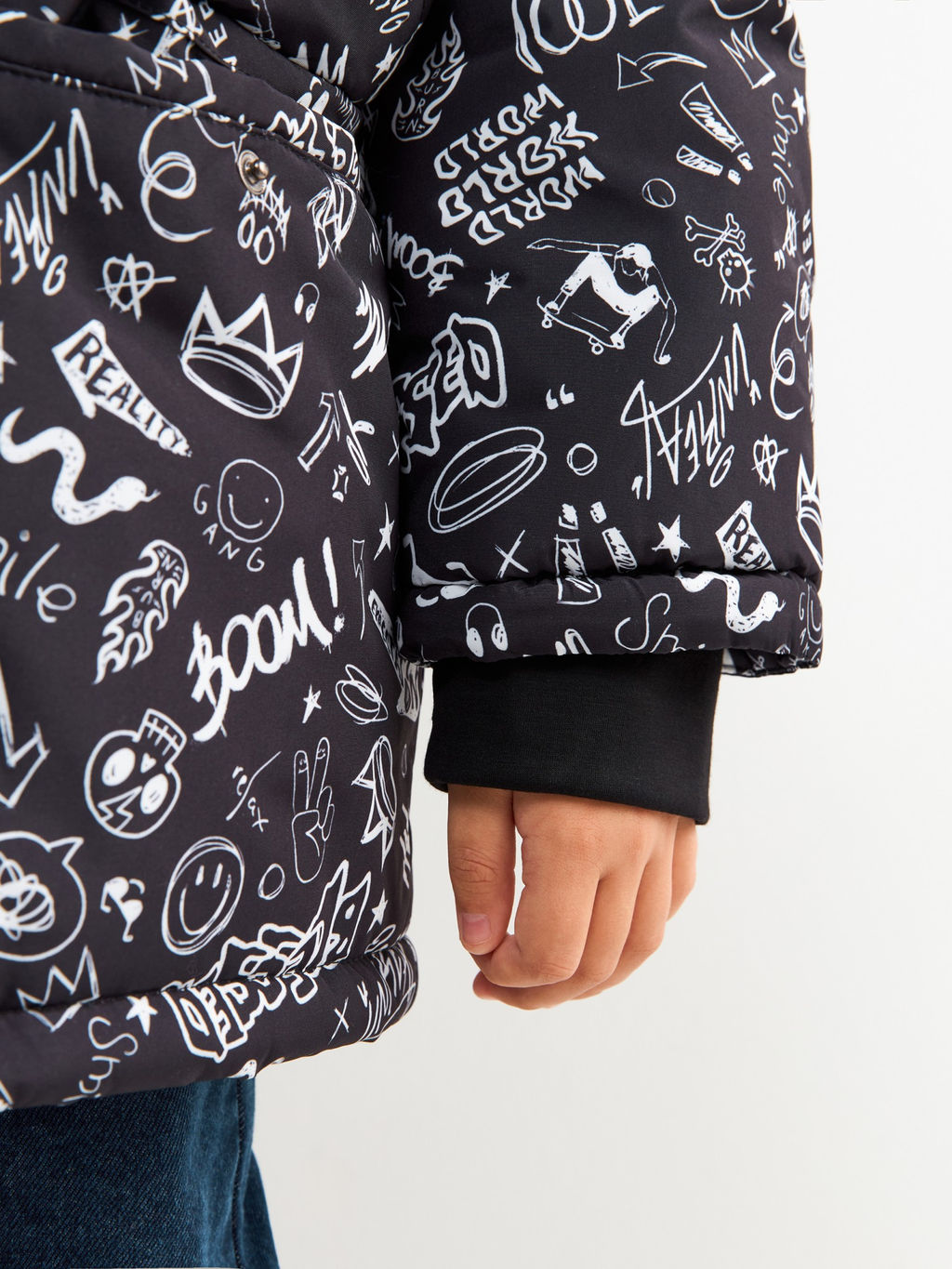 ACOOLA / Куртка детская для мальчиков Japa черный принт  фото 5