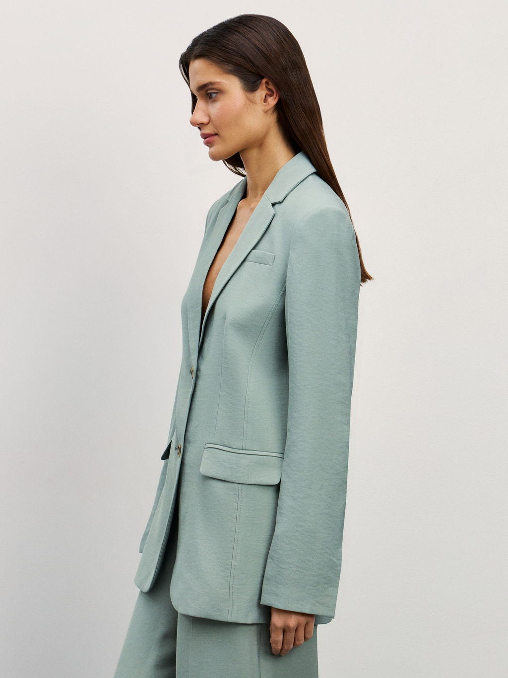 Однобортный жакет прямого кроя / Zarina  фото 4