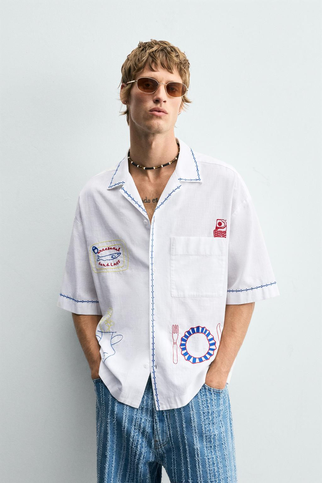 CONTRAST EMBROIDERY SHIRT - Zara фото 2