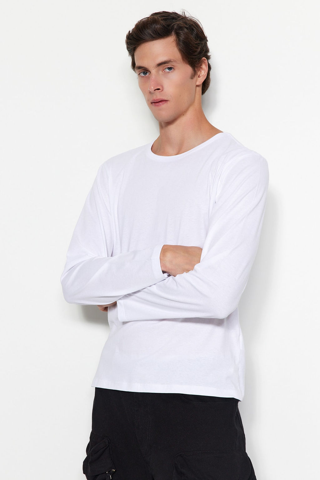 TRENDYOL MAN Gri-Indigo 2li Paket %100 Pamuklu Uzun Kol Regular/Normal Kesim Basic T-Shirt TMNAW24TS00001 - Trendyolmilla фото 19