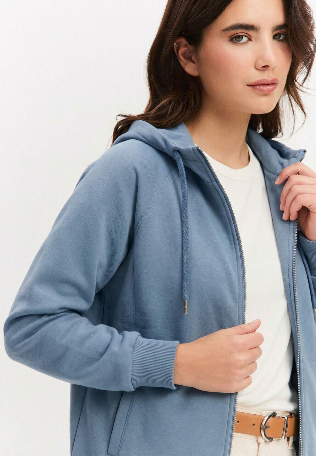 Толстовка женская 25234-532 футер серо-голубой