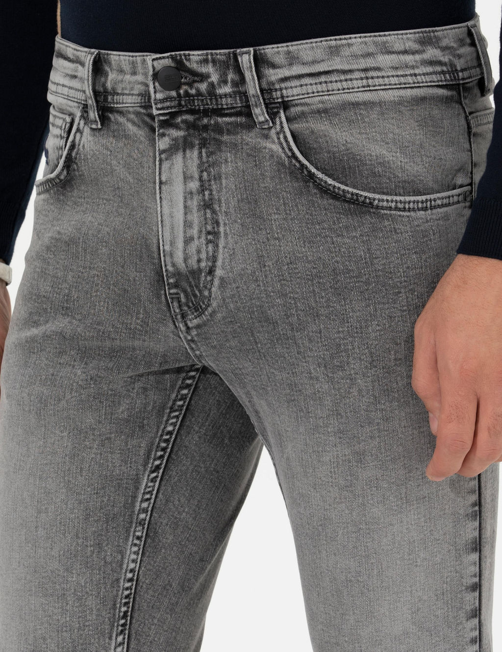 Синие джинсовые брюки зауженного кроя Real - Cacharel фото 6