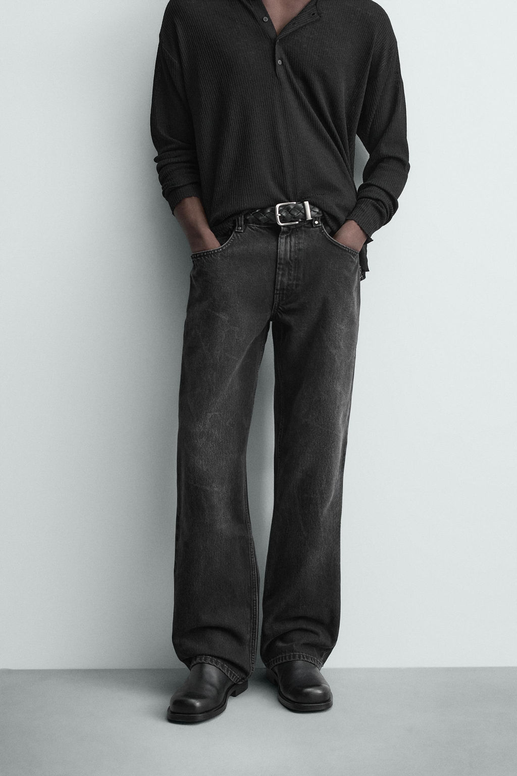 STRAIGHT-LEG JEANS WITH STUDS - Zara фото 2