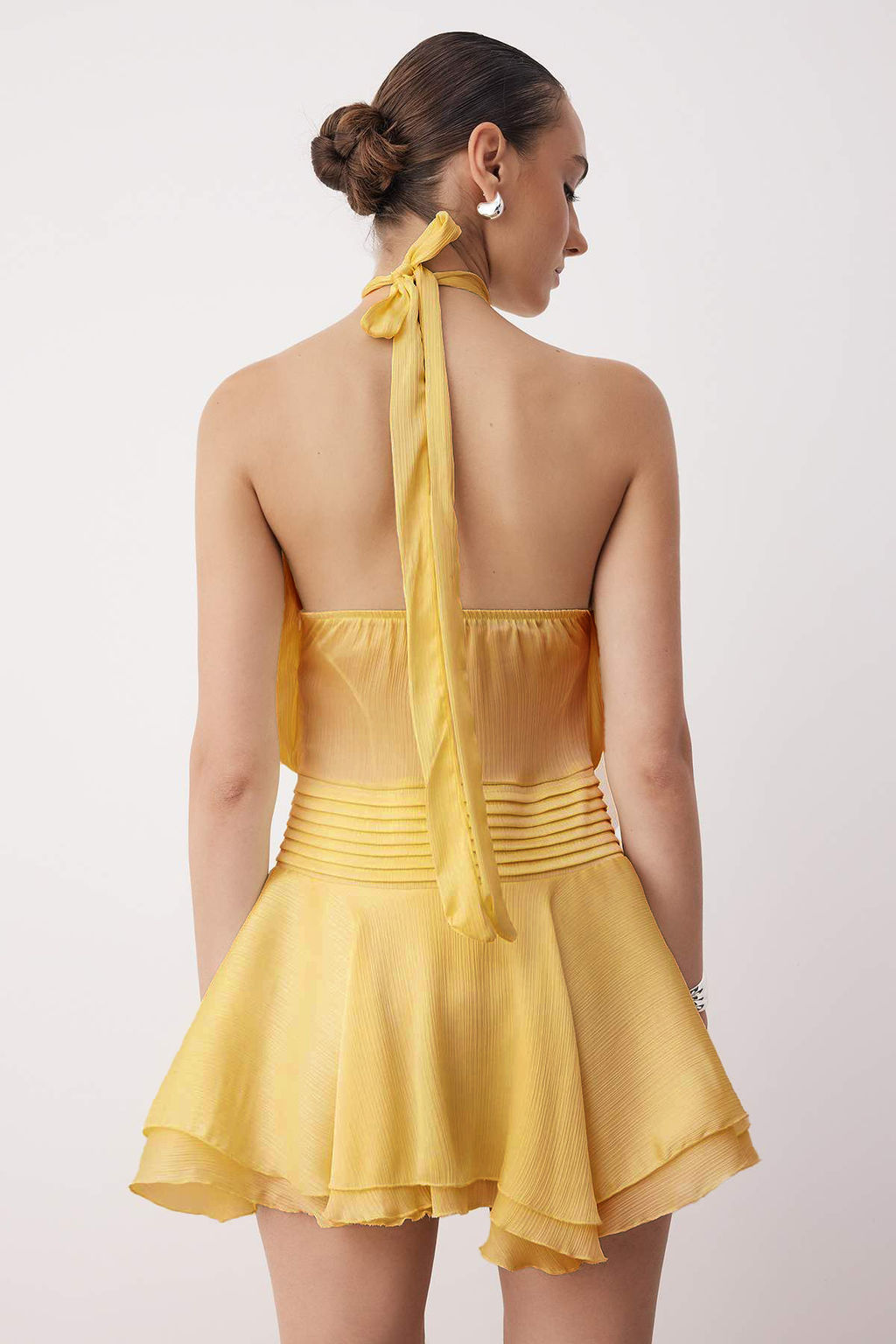 Siyah Duz K?sa / Mini Dokuma Elbise TWOSS25EL00894 - Trendyolmilla фото 8