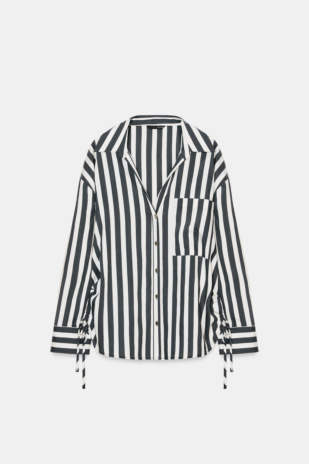 STRIPED SHIRT WITH SIDE LACES - Zara фото 18