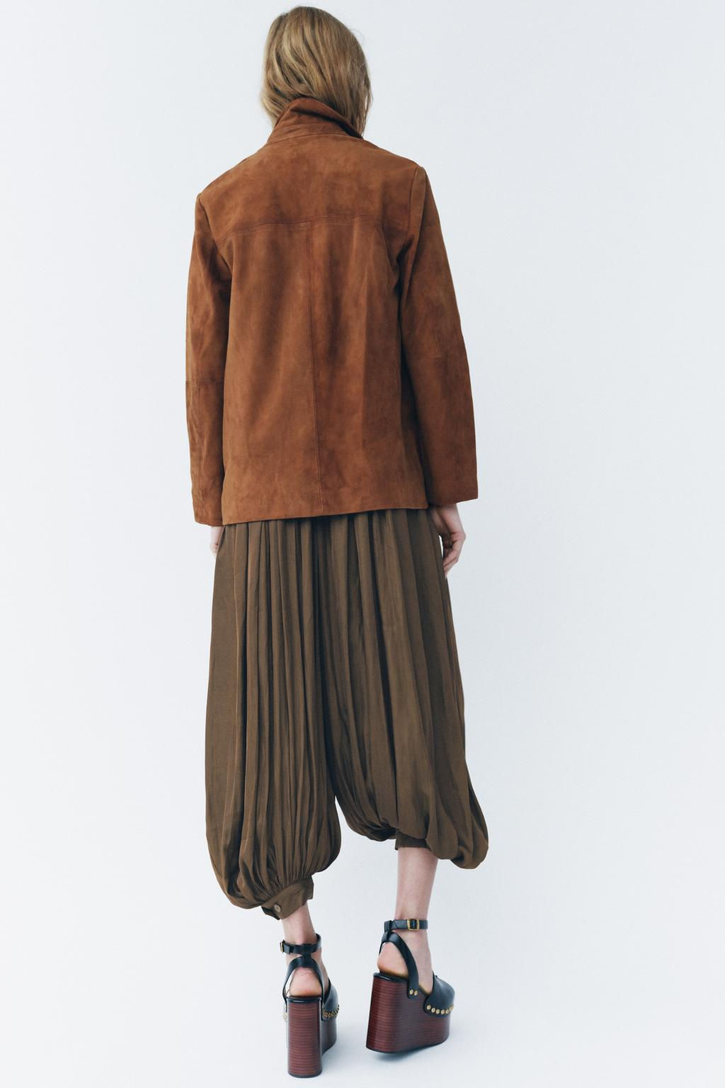 ZW COLLECTION LIMITED EDITION 100% SUEDE OVERSIZE BLAZER - Zara фото 12