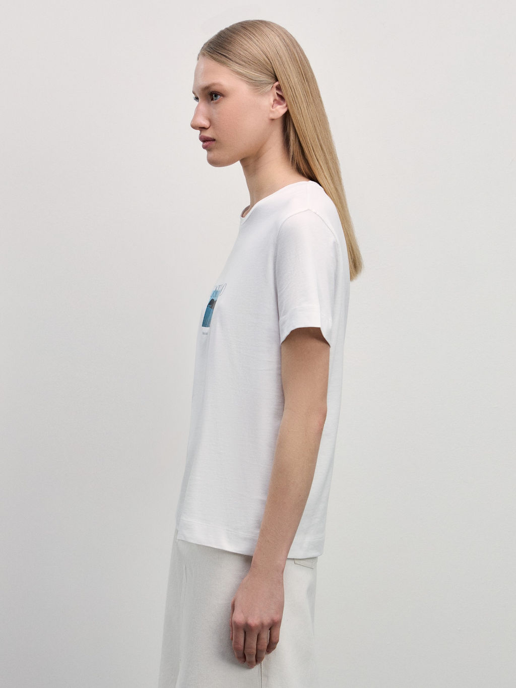 Футболка прямого кроя с принтом / Zarina  фото 4