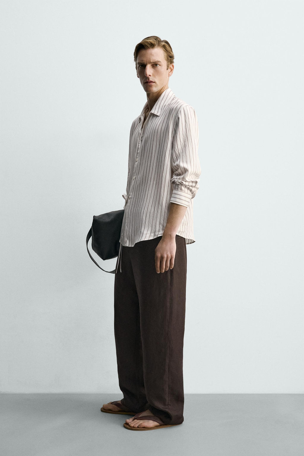 CAMISA FLUIDA RAYAS LAZO / Blanco - Zara фото 4