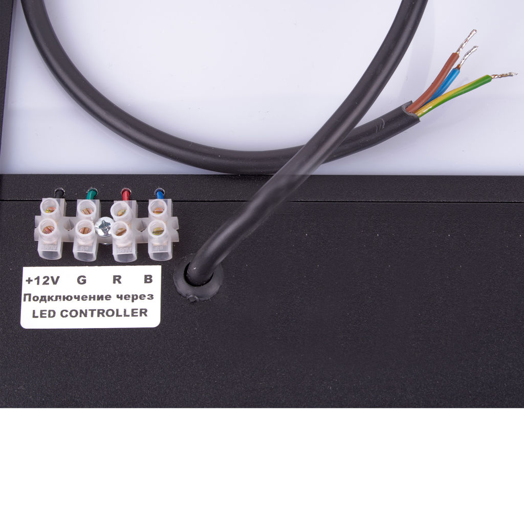 ULO-K16B 2x22W/4000K/L100 5W/RGB IP44 BLACK Светильник линейный светодиодный подвесной с фоновой подсветкой. Белый свет (4000К). Алюминий. Цвет черный. TM Uniel