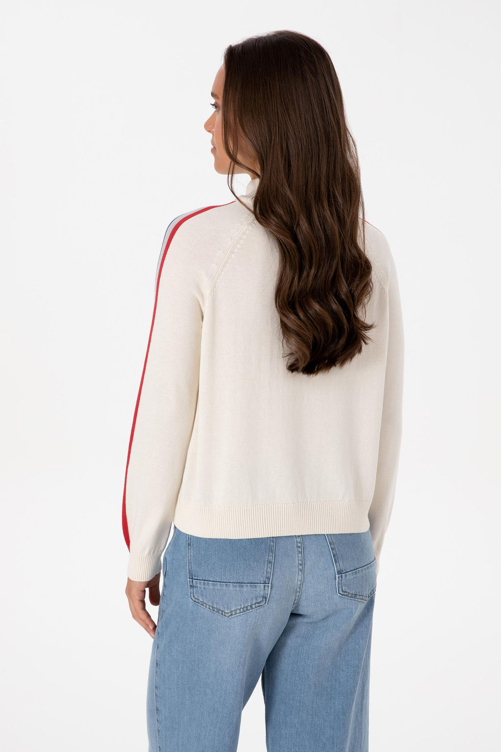 Kad_n Krem V Yaka Fermuarl_ Kazak - U.s. polo assn фото 5