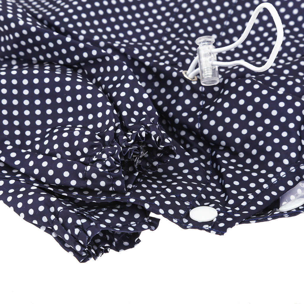 Пэт тойс (Pet toys) Одежда для собаки Комбинезон Горошек с капюшоном, прозрачный ПВХ козырек, на кнопках р-р M, длина спинки 26см/обхват груди 38см/обхват шеи 30см, цвет-темно-синий, плащевка (Китай) - Домашняя мода фото 4