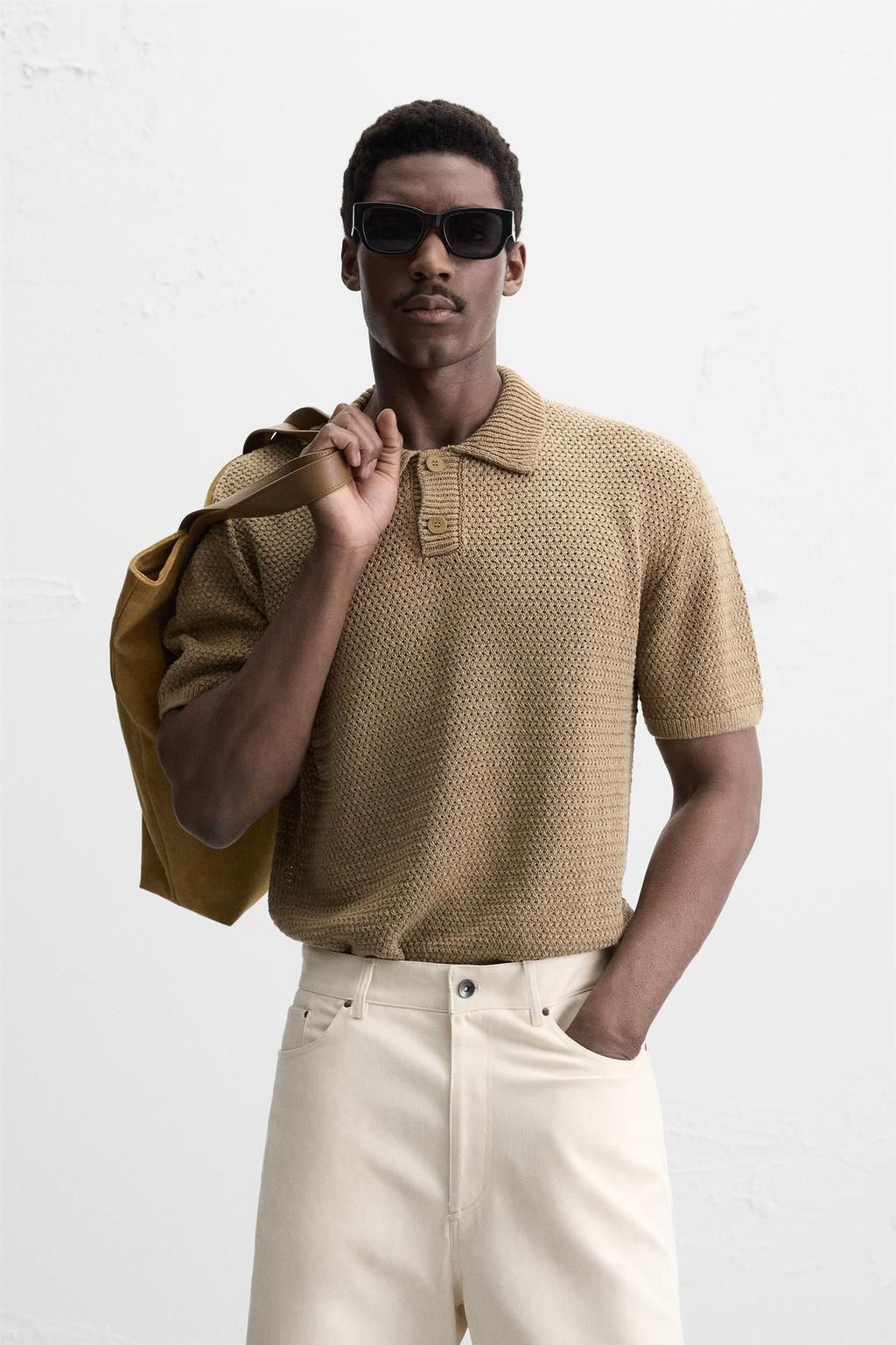 CROCHET KNIT POLO SHIRT - Zara фото 2