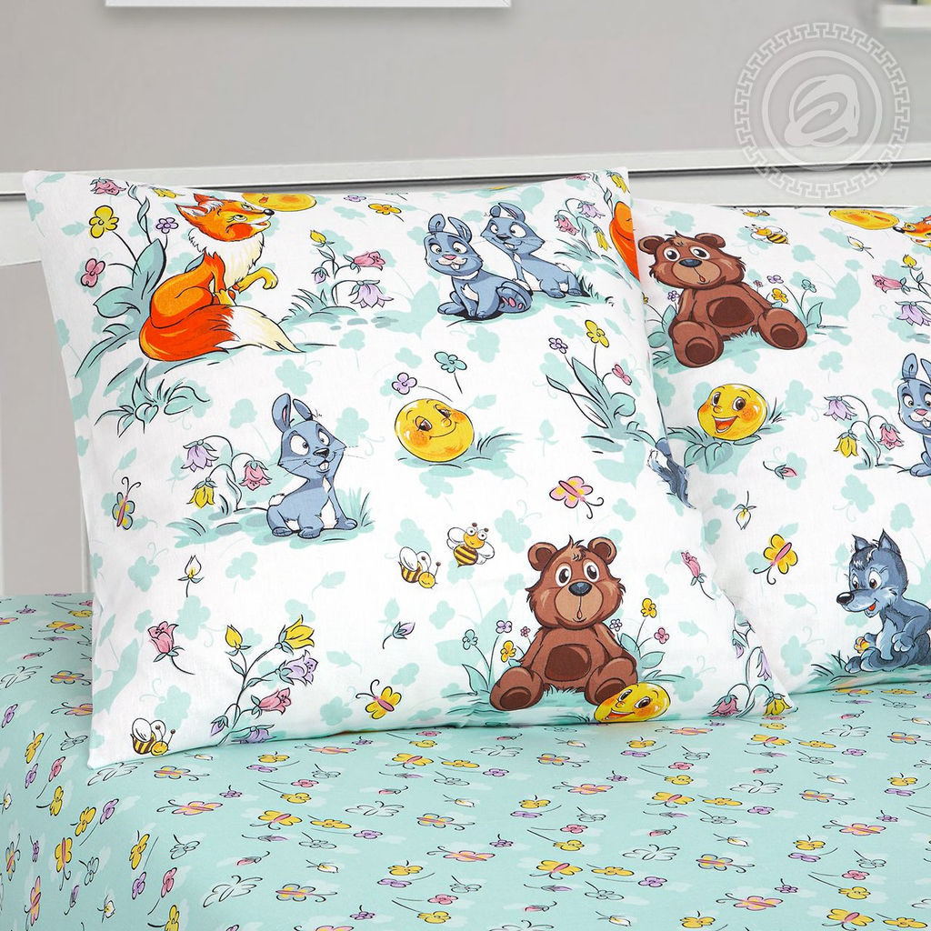 Постельное белье Колобок (поплин детский) 1,5 сп./Пододеяльник: 1 шт. - 215*145; Простыня: 1 шт. - 214*150; Наволочка: 2 шт. - 70*70; Поплин детский - Артпостель фото 2