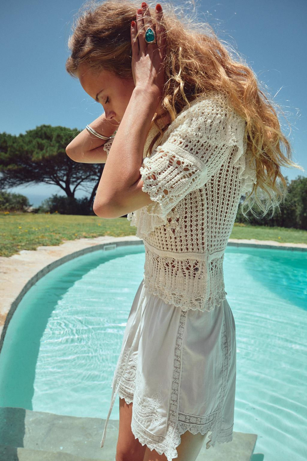 RUFFLED KNIT ROMANTIC TOP - Zara фото 4