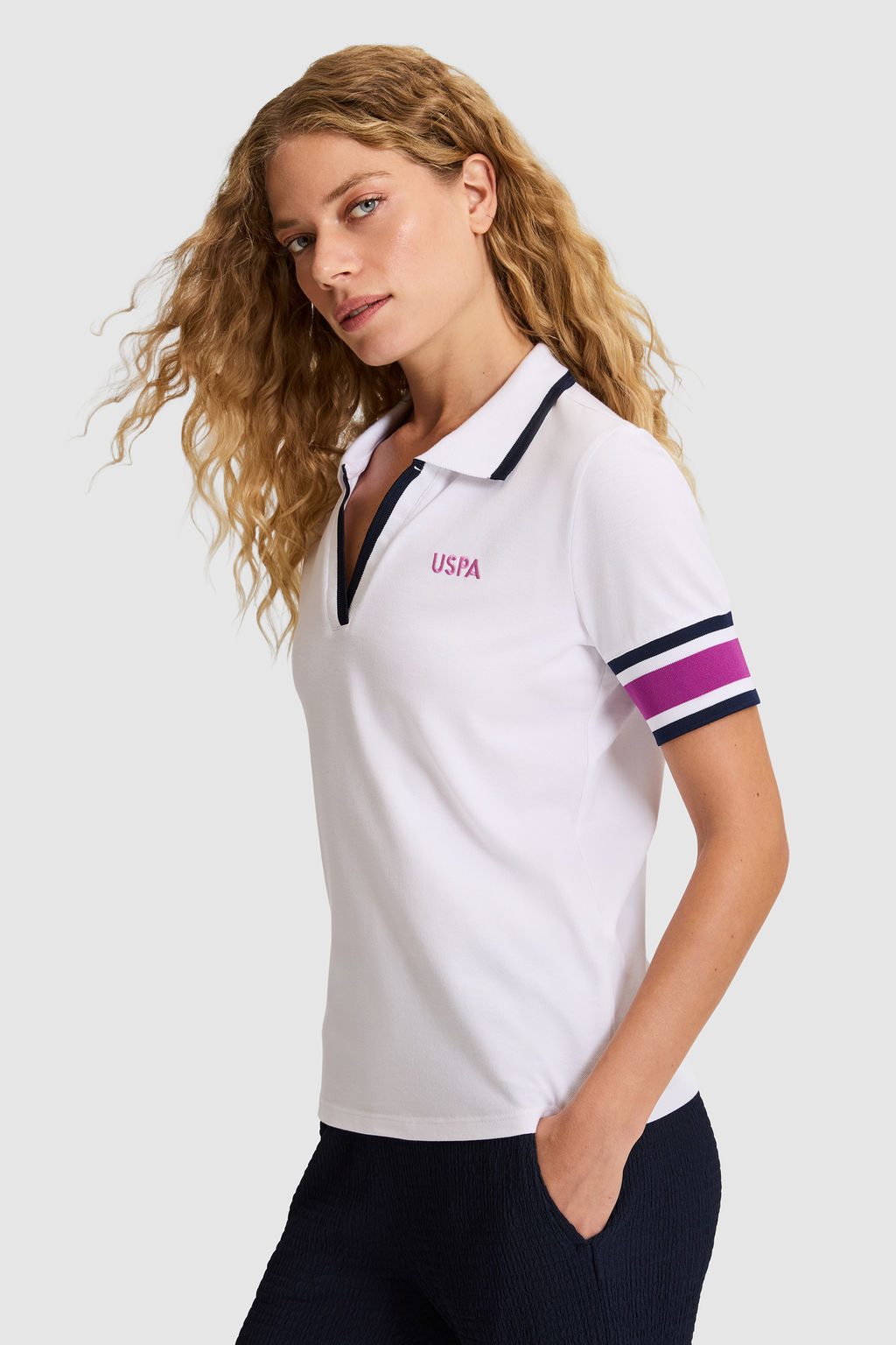 KadДn Beyaz Polo Yaka TiЕГrt - U.s. polo assn фото 3