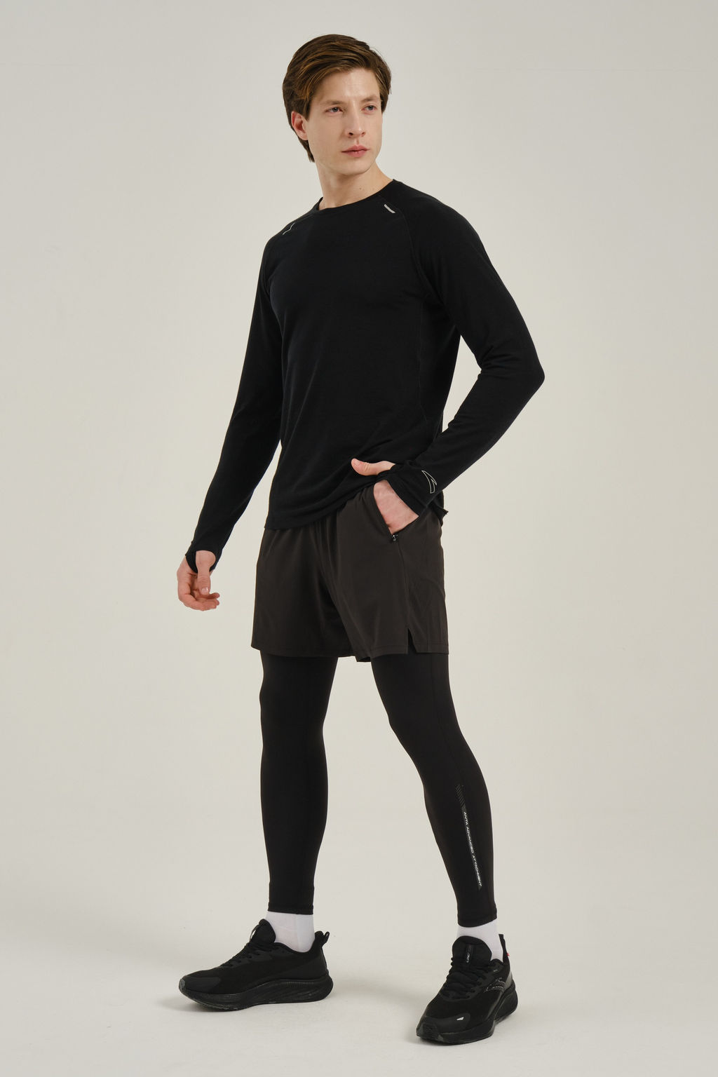 Тайтсы 2-в-1 Черный ADVANCED RUNNING 2 in 1 Pants - Anta фото 2