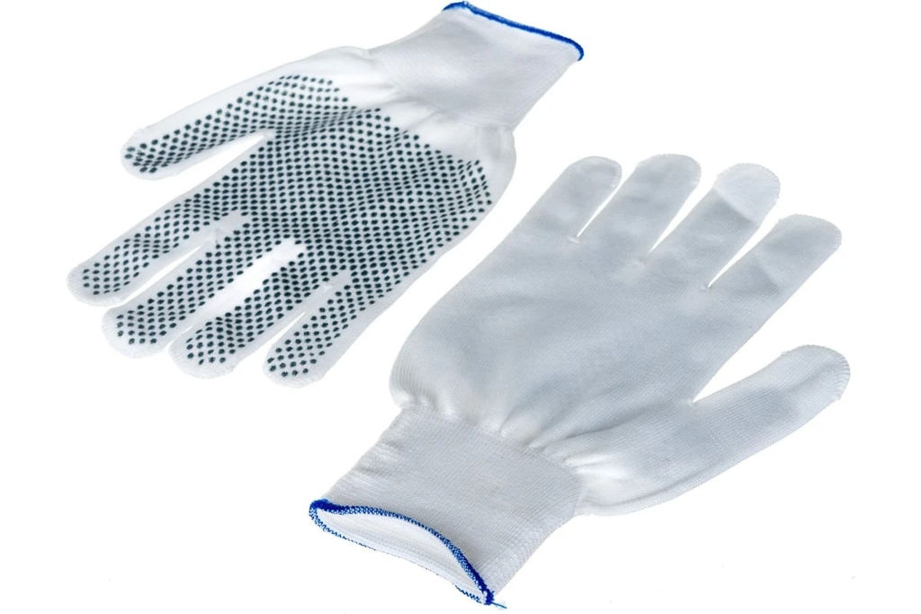 Перчатки синтетич "ТОЧКА" арт. 2472, А32,5241, 5321,0003 ч,б,кр., цв. 12 пар в уп (ЦЕНА ЗА ПАРУ)