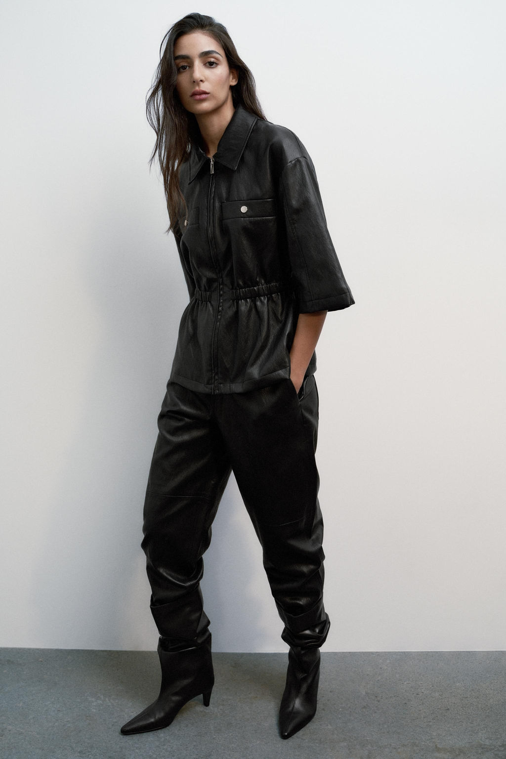 FAUX LEATHER TROUSERS