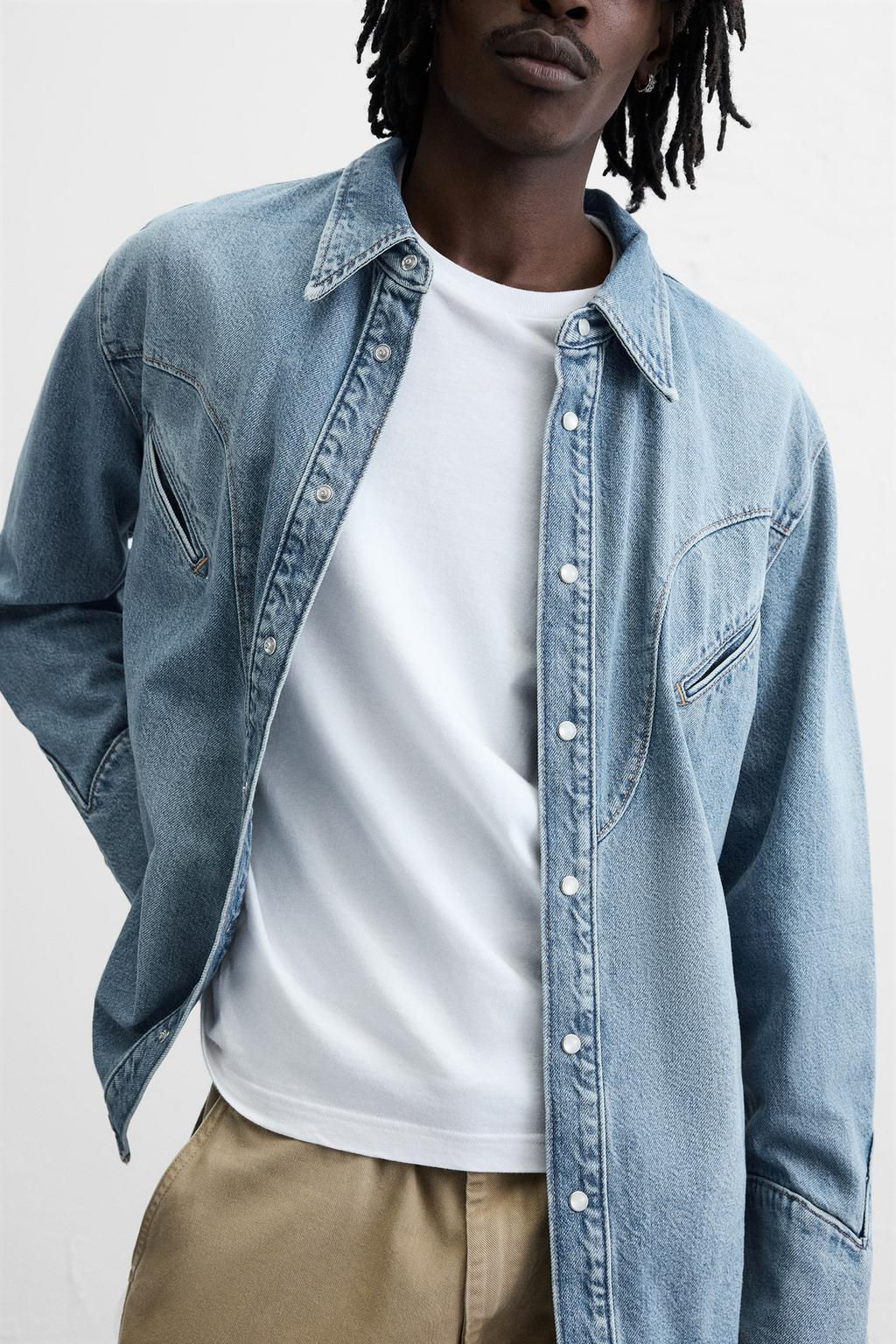 DENIM SHIRT WITH POCKETS - Zara фото 5