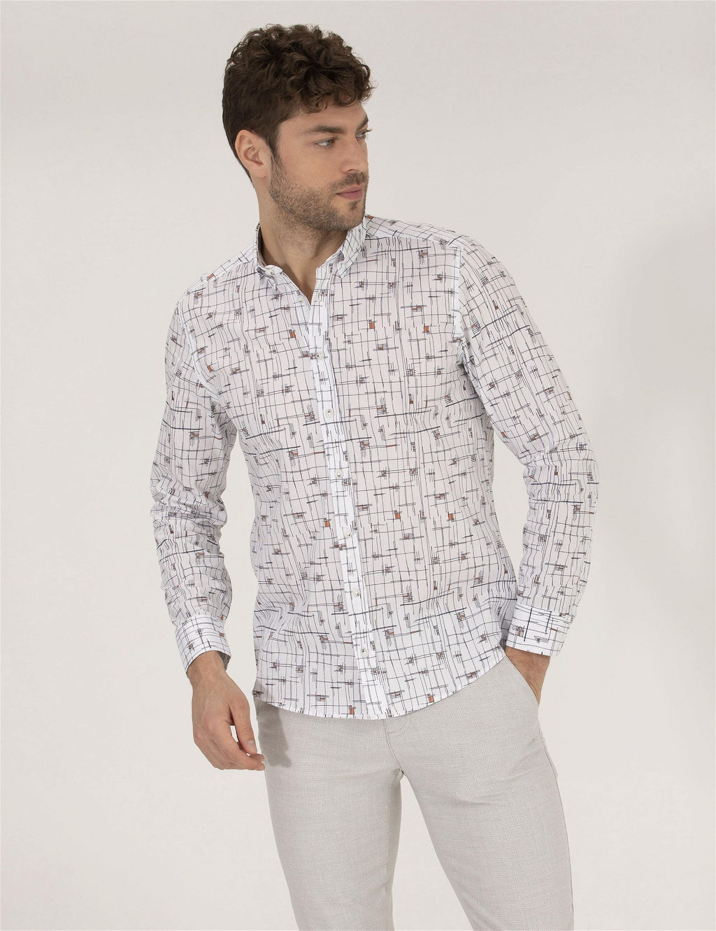 Kahverengi Slim Fit Uzun Kollu G_mlek